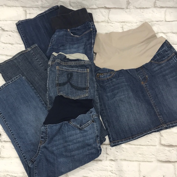 Maternity Lot Of Jeans & Skirt Size Small (4) Gap - Picture 1 of 7